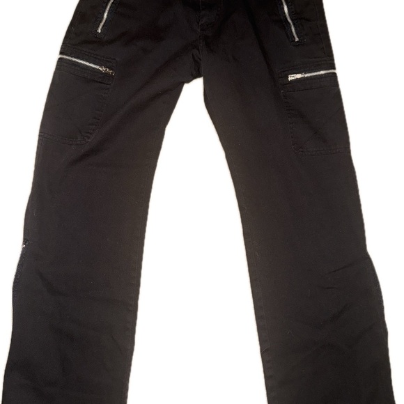 Dickies Black Cargo Pants with Silver Zipper - Picture 2 of 3